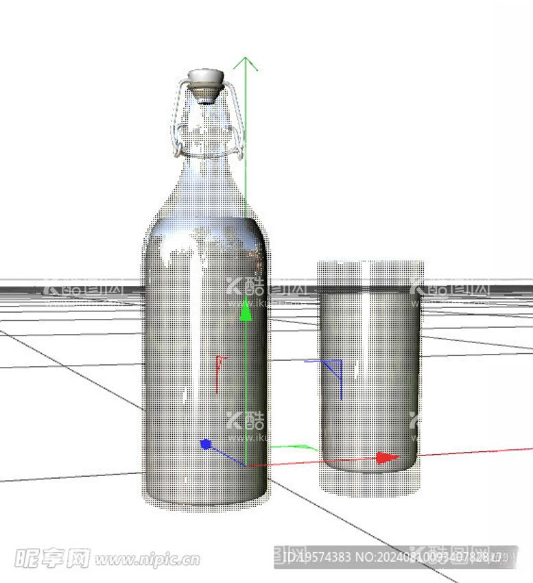 编号：16466402190223201277【酷图网】源文件下载-C4D模型牛奶瓶