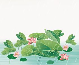 创意小清新落日二十四节气谷雨