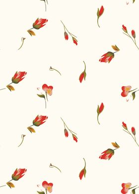 红色背景上的华丽凤凰图案