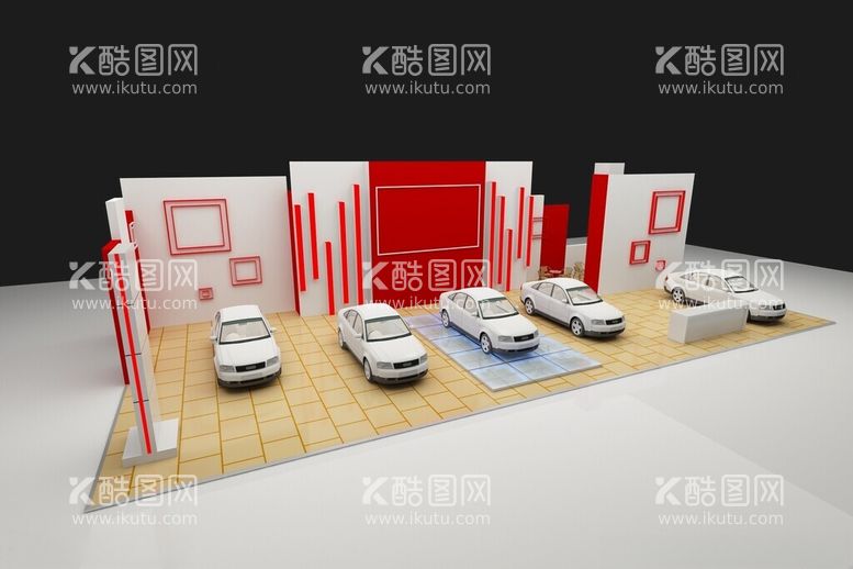 编号：35814812112155594383【酷图网】源文件下载-汽车展位3D模型