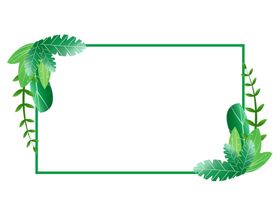 春天绿色植物矩形边框