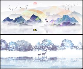 水墨山水风景意境图