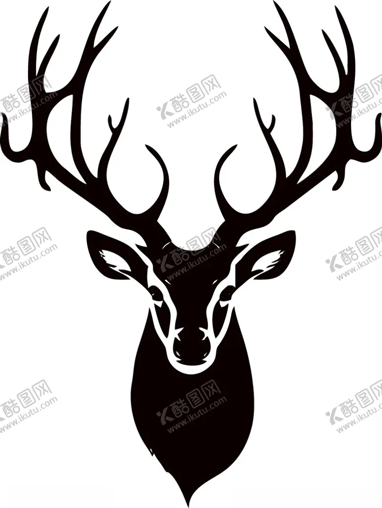 编号：36197302021940515223【酷图网】源文件下载-插画鹿头矢量鹿