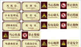 卷帘门下禁止站人提示标志警示标志