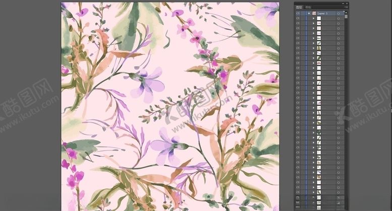 编号：36271909240558032883【酷图网】源文件下载-唯美春意花卉碎花枝叶彩绘涂鸦无