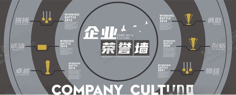 编号：76801702200601599057【酷图网】源文件下载-企业文化墙荣誉墙标识墙图