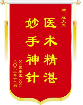 锦旗医术精湛妙手神针