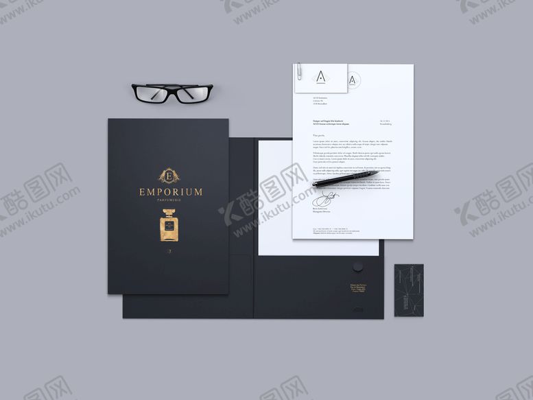 编号：85013002061037367063【酷图网】源文件下载-黑白简约VI贴图样机展示