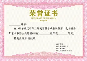 荣誉证书荣誉证书模板证书