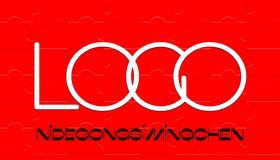 红色前卫时尚商务拼图名片