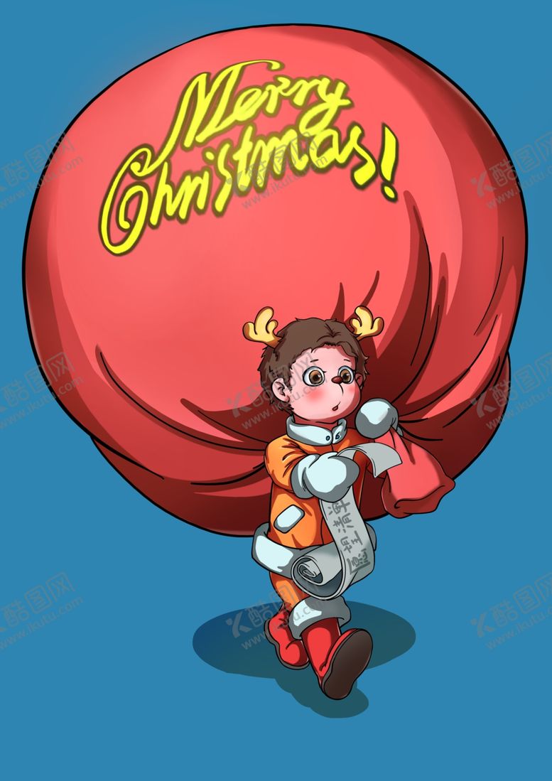 编号：43846409220050554786【酷图网】源文件下载-红色背囊圣诞元素