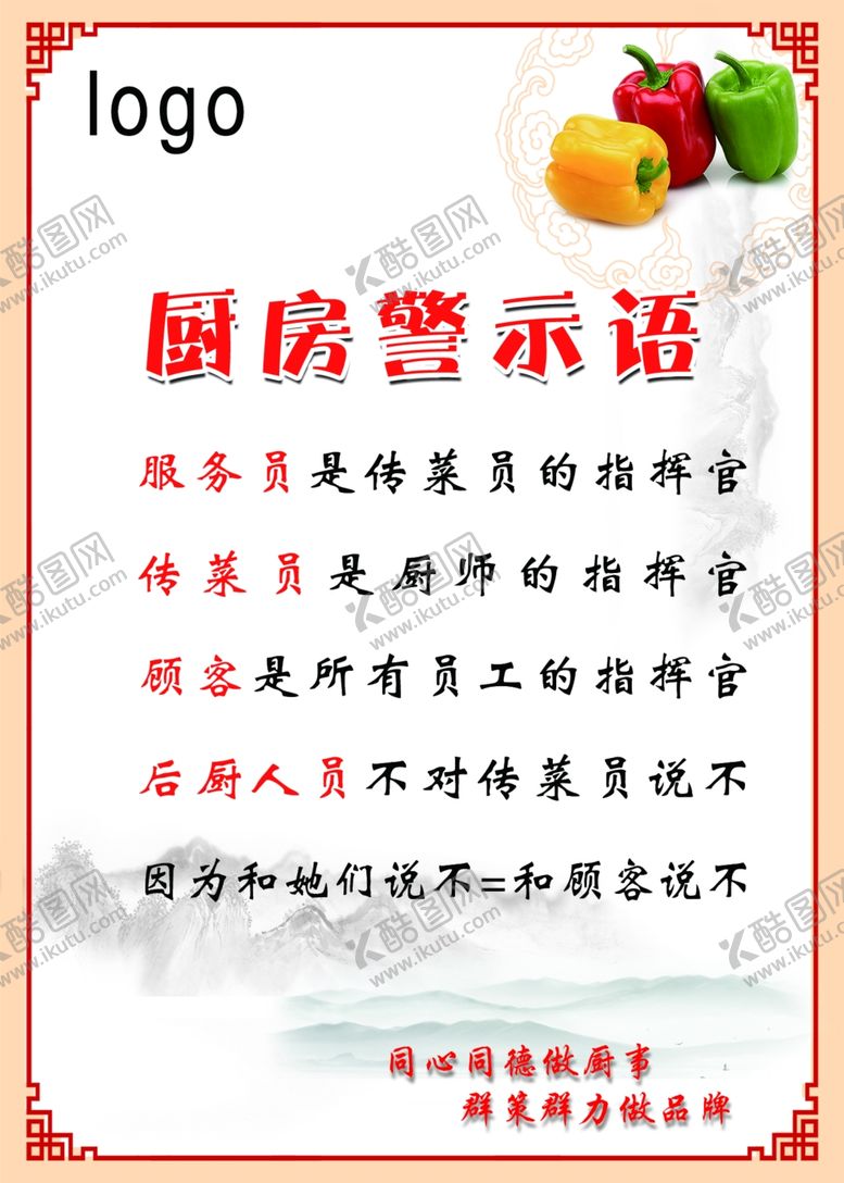 编号：94037805120355079065【酷图网】源文件下载-厨房警示语