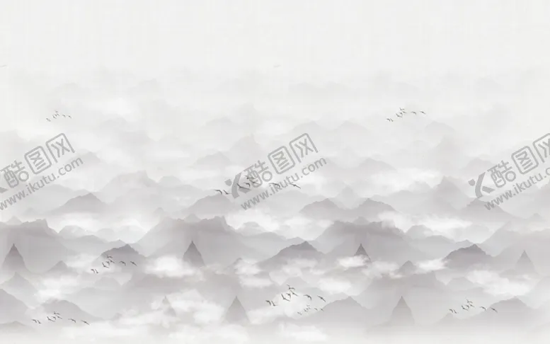 编号：37040610161434222791【酷图网】源文件下载-水墨山脉艺术背景墙