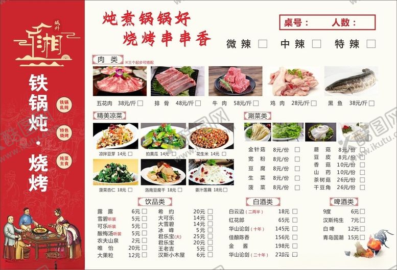 编号：63378912130746423580【酷图网】源文件下载-铁锅炖点菜单