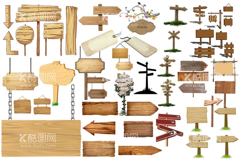 编号：03541809190501491304【酷图网】源文件下载-木牌 路牌