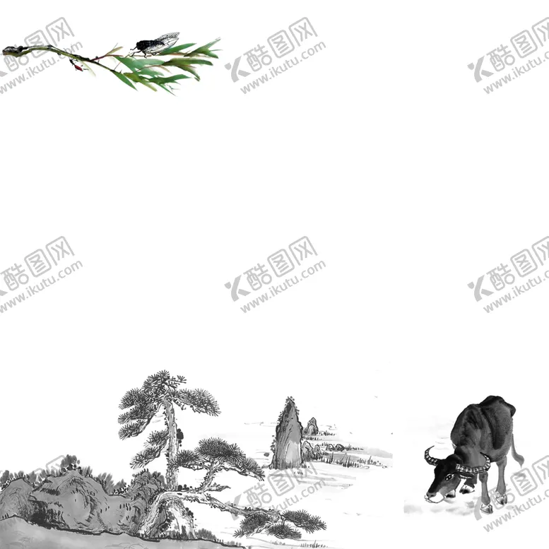 编号：10939807010141524700【酷图网】源文件下载-水墨中国风迎客松