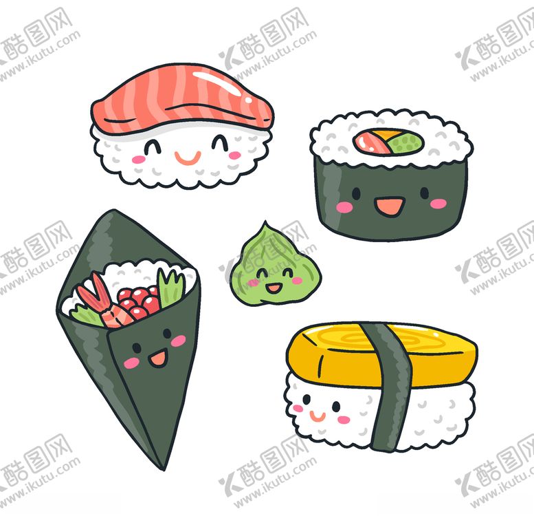 编号：80253110190100586231【酷图网】源文件下载-可爱寿司
