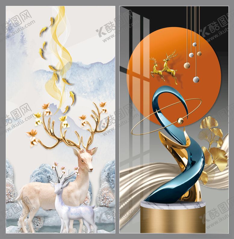 编号：84483801140128385515【酷图网】源文件下载-玄关装饰画