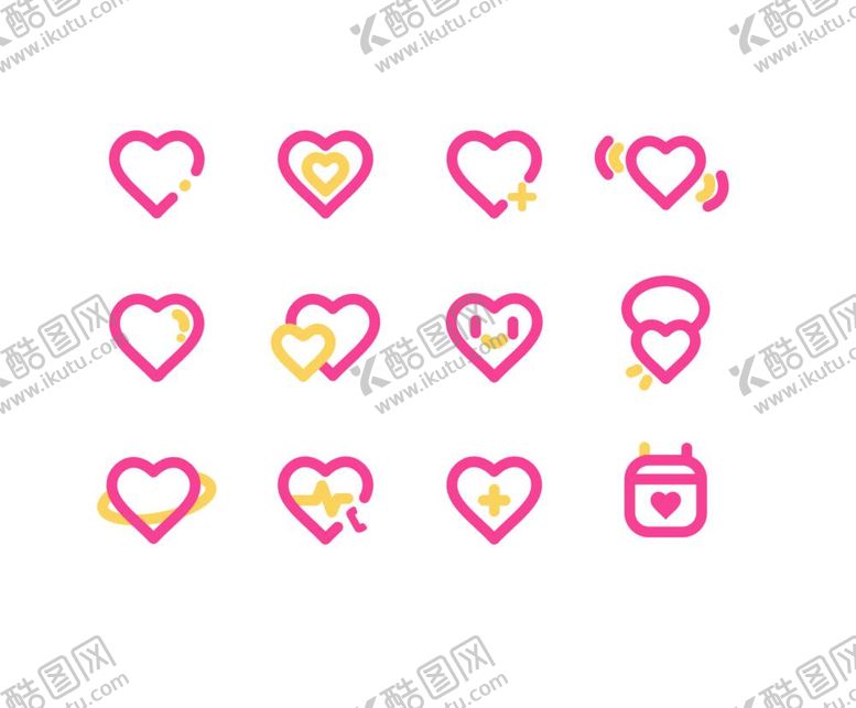 编号：54751112050619023134【酷图网】源文件下载-心形图标