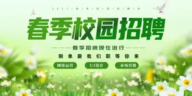 招聘海报易拉宝鼠年校园