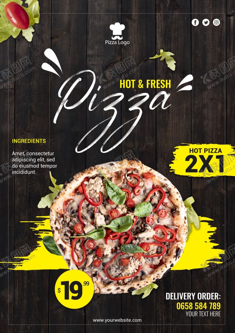 编号：22554309222206416081【酷图网】源文件下载-披萨海报