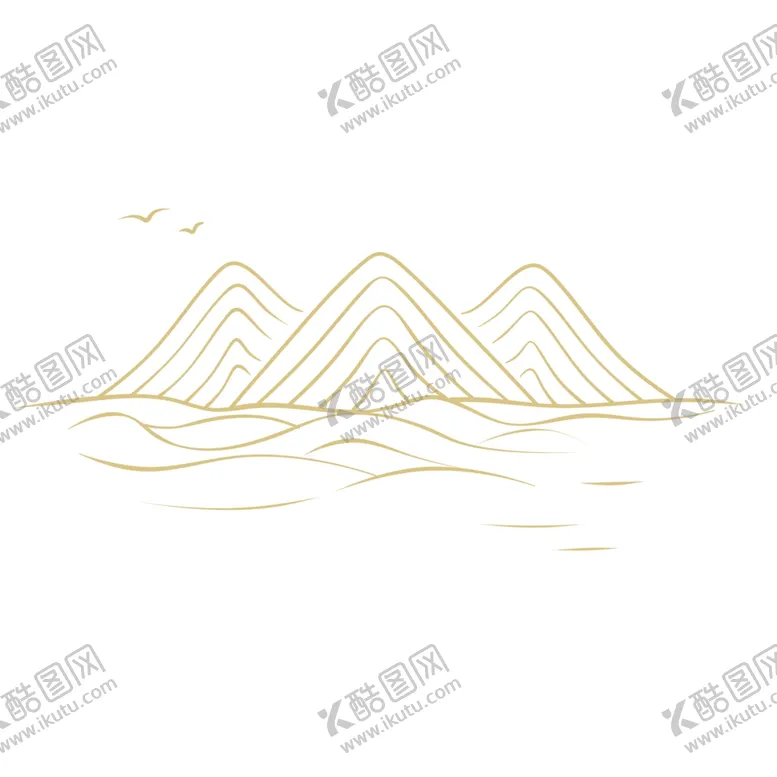 编号：61179602041505268846【酷图网】源文件下载-线条山水元素