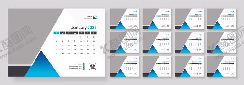 编号：23811510042221084190【酷图网】源文件下载-2026台历模板