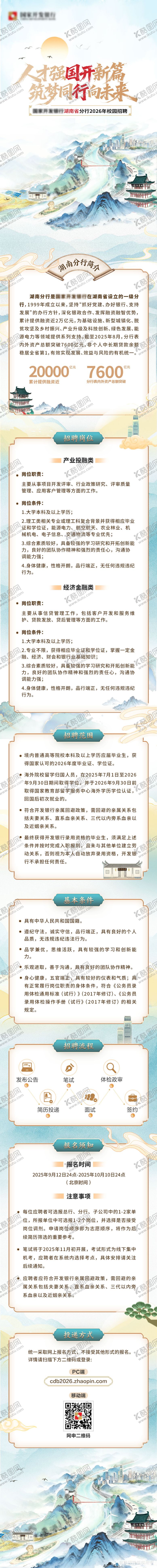 编号：83611111131711254444【酷图网】源文件下载-中式银行校园招聘长图