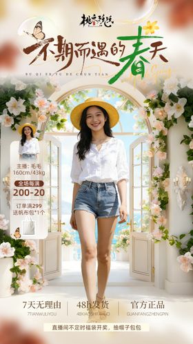 春季换新季主题直播背景 