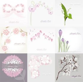 唯美花卉图案设计素材