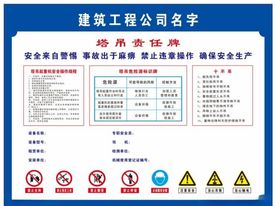 塔吊责任牌