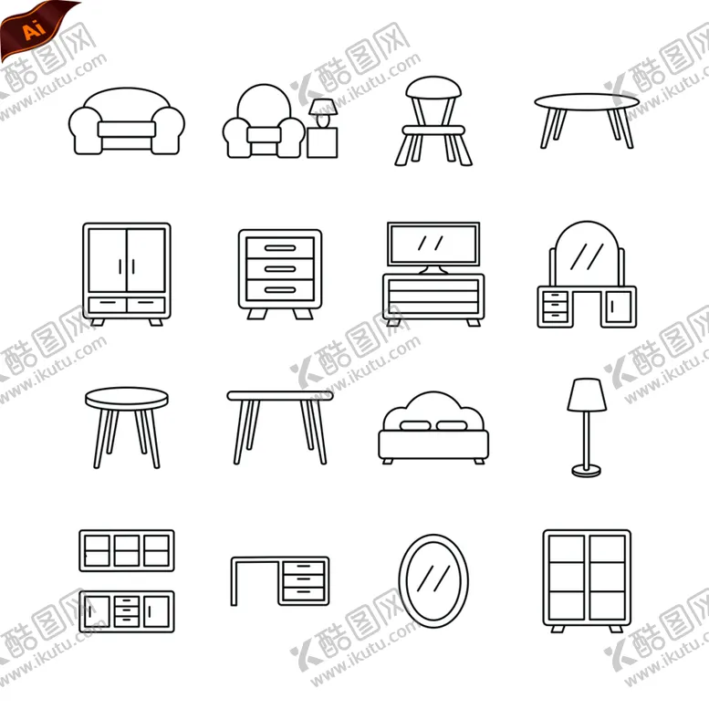 编号：95142810080643281264【酷图网】源文件下载-家具图标