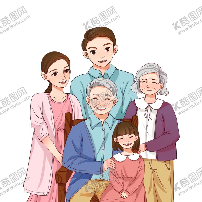 编号：29401602190045444966【酷图网】源文件下载-重阳节一家人