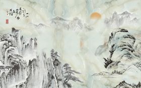 山水画背景墙