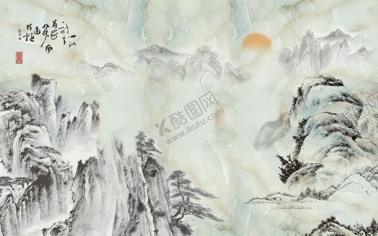 编号：11743705131051078345【酷图网】源文件下载-山水画背景墙