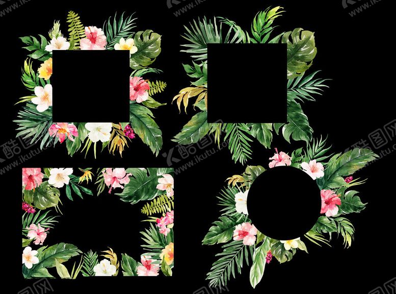 编号：25627111201652577329【酷图网】源文件下载-花卉边框图案设计素材