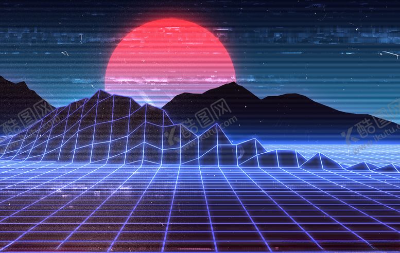 编号：46104209272042067078【酷图网】源文件下载-蒸汽波复古科技背景