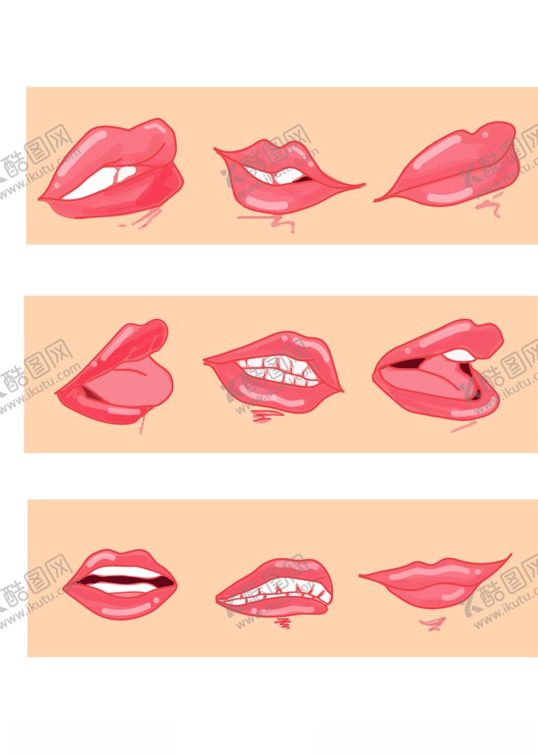 编号：87593309241014527259【酷图网】源文件下载-人物部位嘴元素套图