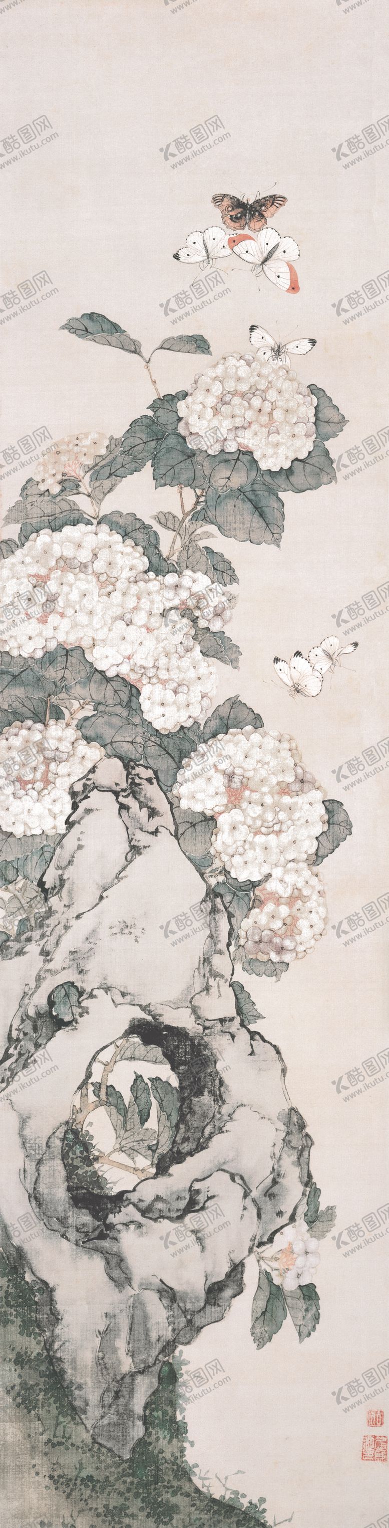 编号：12219607070728096673【酷图网】源文件下载-国画花鸟山石传统国画