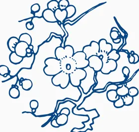 青花瓷花纹植物矢量矢量底欧式
