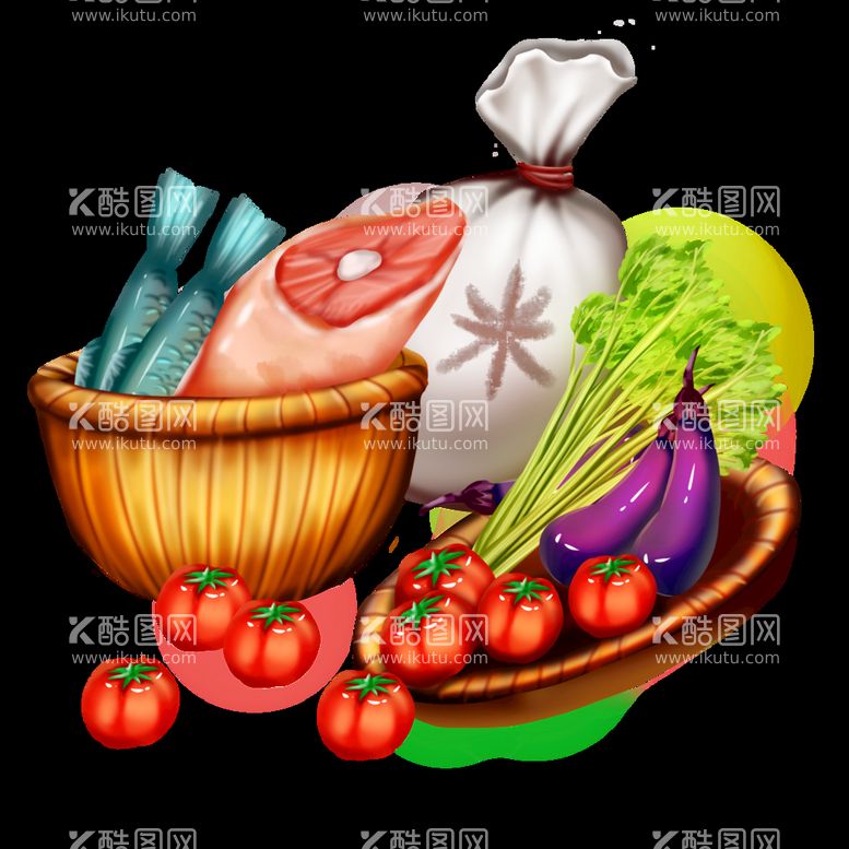 编号：77540911080530197580【酷图网】源文件下载-年货食物