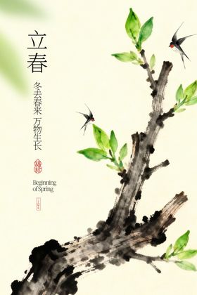 立春时节枝头新绿初绽海报