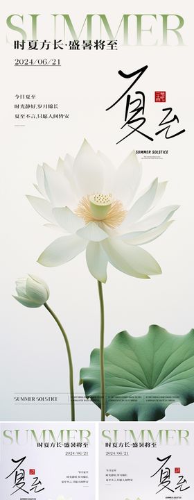 夏至节气海报日二十四清新