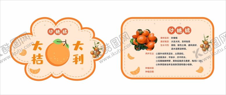 编号：46917510101203505347【酷图网】源文件下载-砂糖橘卡通牌大桔大利