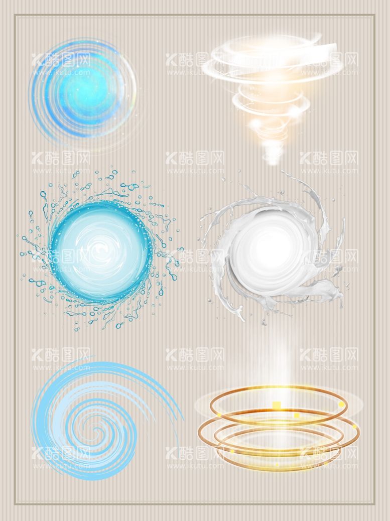 编号：96514312140943097128【酷图网】源文件下载-光环漩涡圆形图案元素大合集