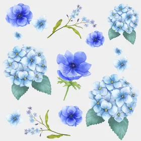 花碎数码印绣球朵素材