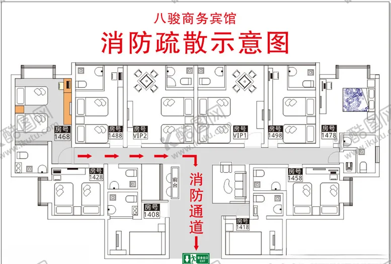 编号：73782906261612547796【酷图网】源文件下载-消防疏散示意图