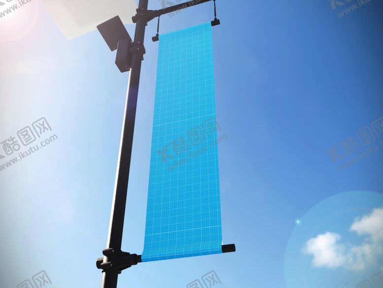 编号：81090710092312539116【酷图网】源文件下载-灯柱刀旗广告