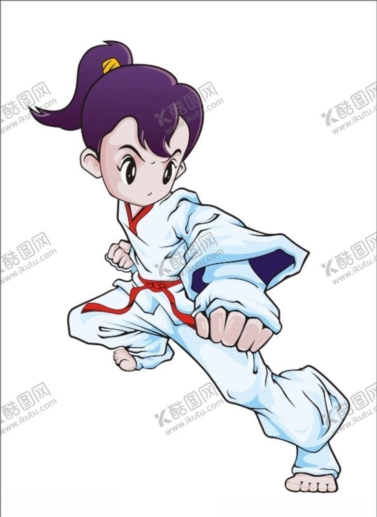 编号：69227509140202483073【酷图网】源文件下载-跆拳道卡通人物