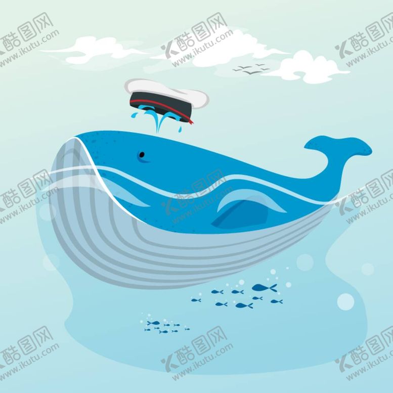 编号：27963411270457173089【酷图网】源文件下载-矢量卡通鲸鱼插画